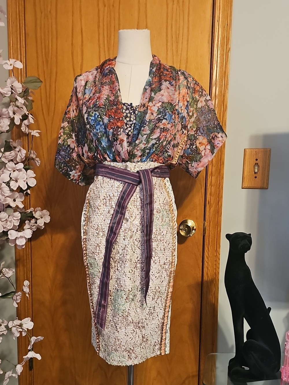 Byron Lars Multi Print Sequin Dress